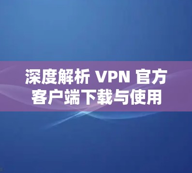 深度解析 VPN 官方客户端下载与使用