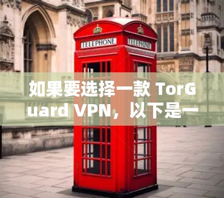 如果要选择一款 TorGuard VPN，以下是一些综合考虑因素的选择